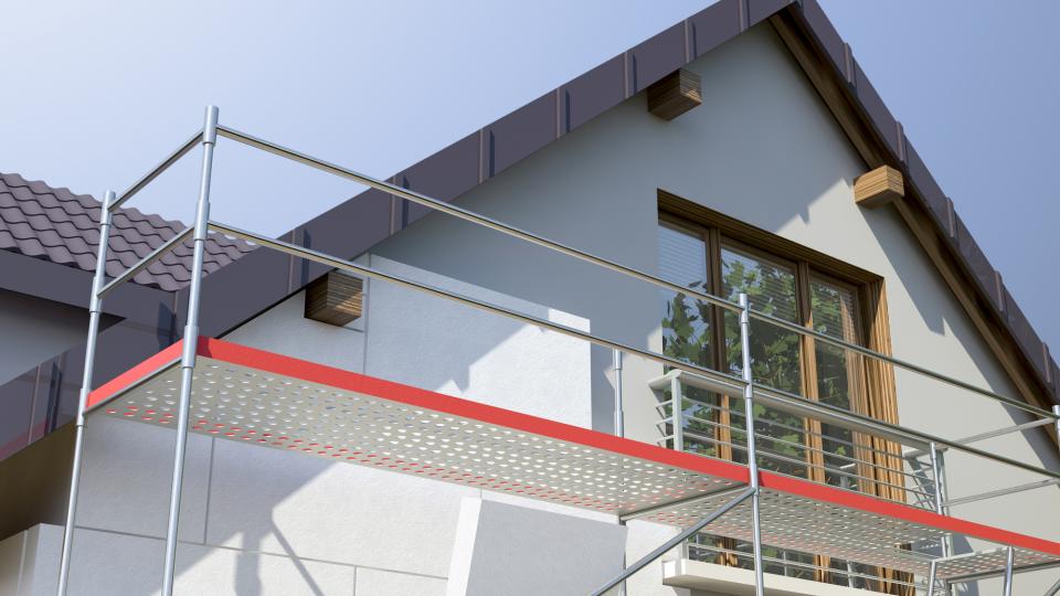 Hausfassade mit Gerüst